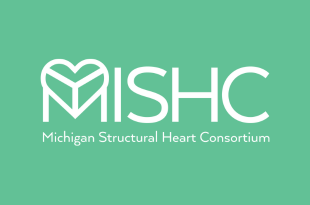 The Michigan Structural Heart Consortium (MISHC) logo is in white on a mint green background.